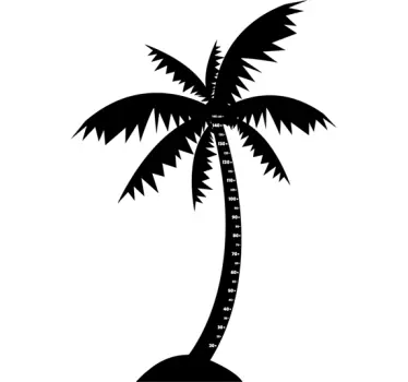 Kids Palm Tree Height Chart Wall Sticker - TenStickers