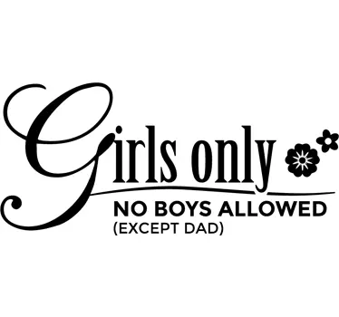 Kids Text Girls Only Wall Sticker - TenStickers