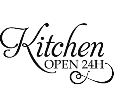 Kitchen Open 24H home text kitchen wall sticker - TenStickers
