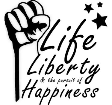 Life Liberty Happiness Pursuit quote wall sticker - TenStickers