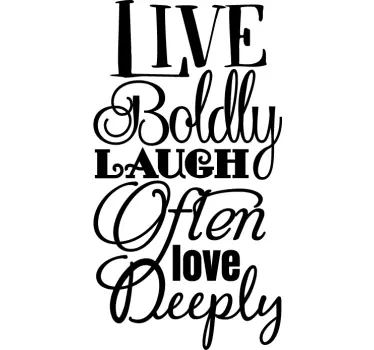 Live Laugh Love Text Sticker - TenStickers
