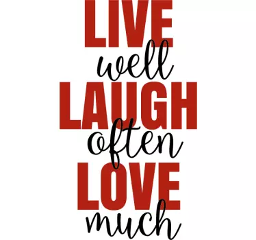 Live laugh often love much quote wall sticker - TenStickers