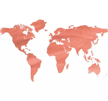 Living Coral World Map Wall Sticker - TenStickers