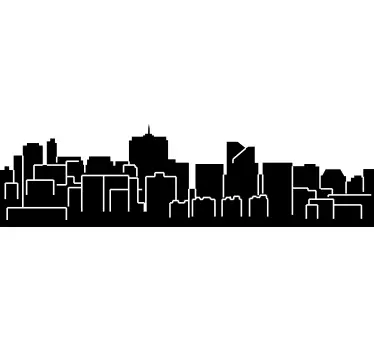 Location sticker skyline silhouette view - TenStickers