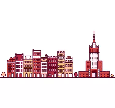 Location sticker stylized city skyline - TenStickers