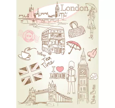 London Landmarks Wall Sticker - TenStickers