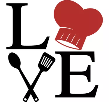 Love Cooking Kitchen Wall Sticker - TenStickers