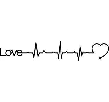 Love heartbeat headboard wall sticker for bedroom - TenStickers