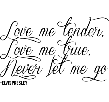 Love me Tender Lyric Sticker - TenStickers