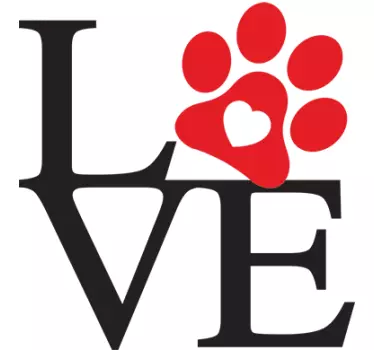 Love Paw Wall Sticker - TenStickers