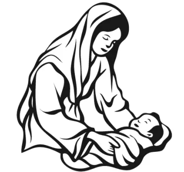 Mary and Baby Jesus Wall Sticker - TenStickers