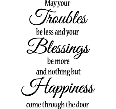 May Your Troubles Poem Wall Sticker - TenStickers