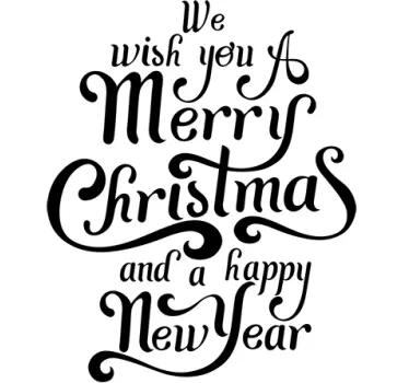 Merry Christmas Happy New Year Wall Art - TenStickers