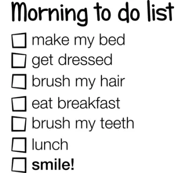 Morning To Do List mirror sticker - TenStickers