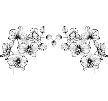 Modern flowers home headboard wall sticker - TenStickers