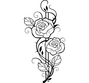 Modern roses flower wall sticker - TenStickers