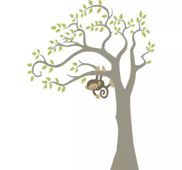 Monkey On A Tree Wall Sticker - TenStickers