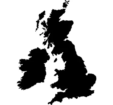 Monocolour UK world map wall sticker - TenStickers