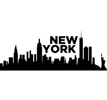 New York Skyline wall sticker for bedroom - TenStickers