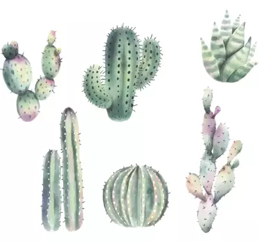 Nordic Style Cactus Wall Stickers - TenStickers