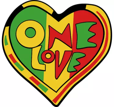 One Love Rasta Wall Sticker - TenStickers