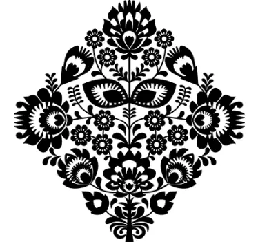 Ornate floral design living room wall sticker - TenStickers