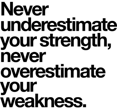 Overestimate Weakness Quote Wall Sticker - TenStickers
