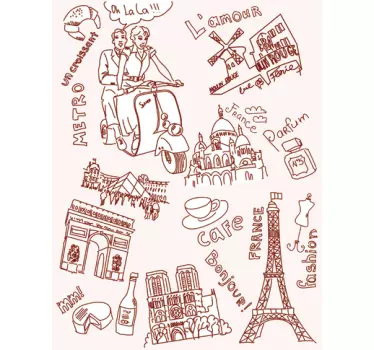 Paris Sketch Decal - TenStickers