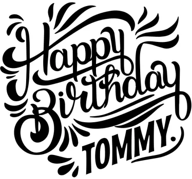 Personalised Happy Birthday Wall Sticker - TenStickers