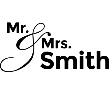 Personalised Mr & Mrs Headboard Wall Sticker - TenStickers