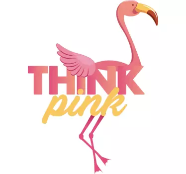 Pink Flamingo Wall Sticker - TenStickers