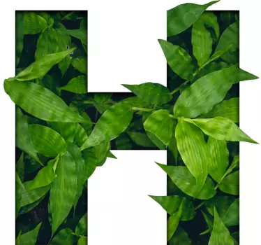 Plant sticker custom letter h with leaves - TenStickers