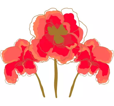 Poppies Decorative Decal - TenStickers