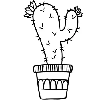 Potted Cactus Plant Sticker - TenStickers