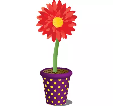 Potted Sunflower Kitchen Sticker - TenStickers