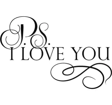 P.S. I ADORE YOU quote wall sticker - TenStickers