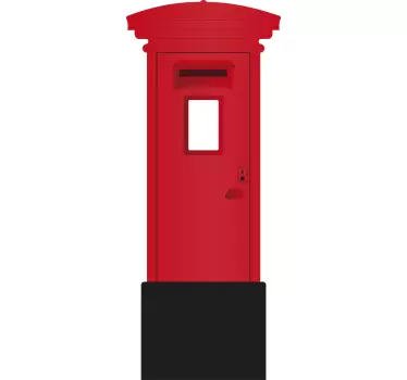 Red Post Box living room wall sticker - TenStickers