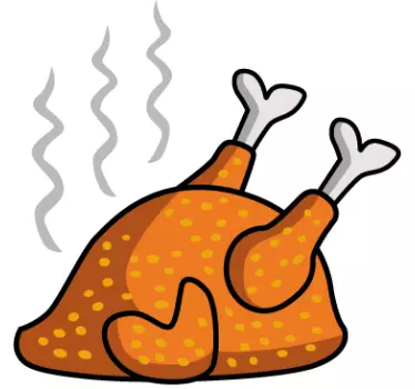 Kitchen wall sticker roast chicken - TenStickers
