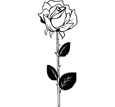 Rose Illustration Decal - TenStickers