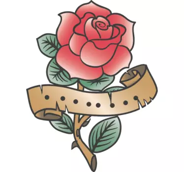 Rose Tattoo Wall Decal - TenStickers