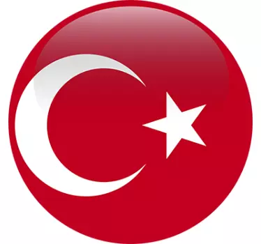 Round Turkish Flag Sticker - TenStickers