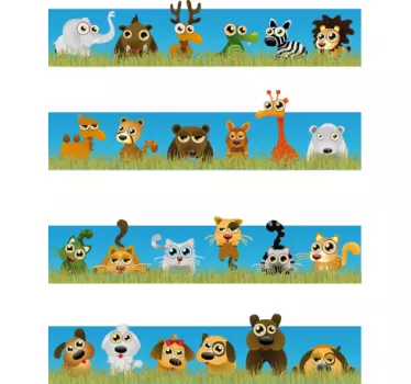 Safari Animals United Wall Sticker - TenStickers