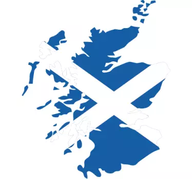 Scotland Flag Map Wall Sticker - TenStickers