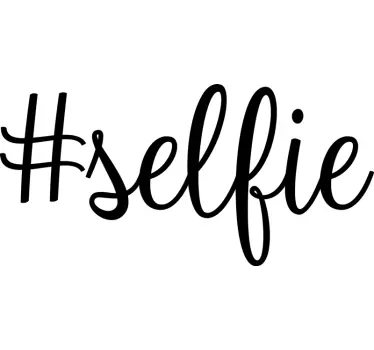 #Selfie tag text mirror sticker wall sticker for bedroom - TenStickers