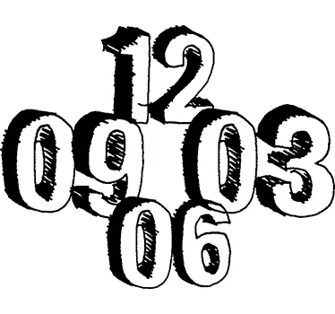 Numbers sketch stick on wall clock - TenStickers