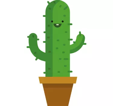 Smiling Cactus Sticker - TenStickers