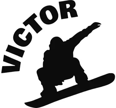 Snowboard Customisable Silhouette Sticker - TenStickers