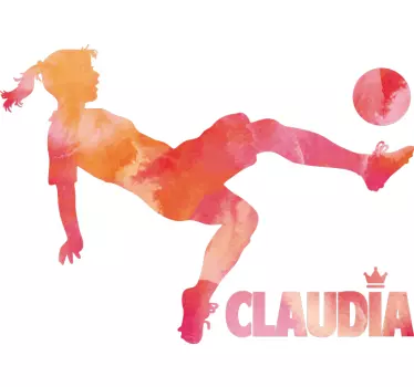 Soccer player with name football sticker for wall - TenStickers