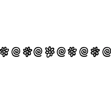 Spirals and flowers border sticker - TenStickers
