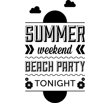 Summer Beach Party Text Sticker - TenStickers